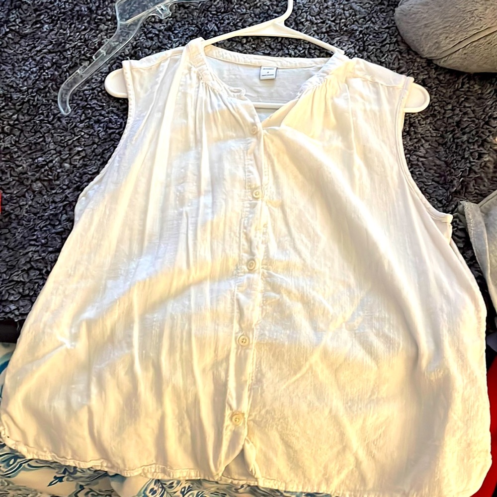 White button down blouse